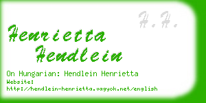 henrietta hendlein business card